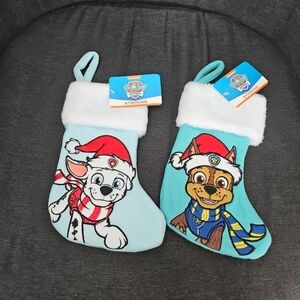 NWT Paw Patrol 9" Mini Christmas Stockings Marshall & Chase Ruz Nickelodeon